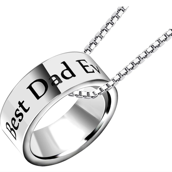 💙4/$20 NEW Stainless Steel Necklase w/Ring - Picture 3 of 5